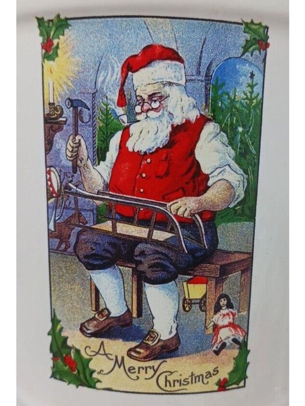 Ceramic Christmas Mug by Magenta Santa Building Sled Large Cup Happy Holidays S7 - Picture 3 of 8